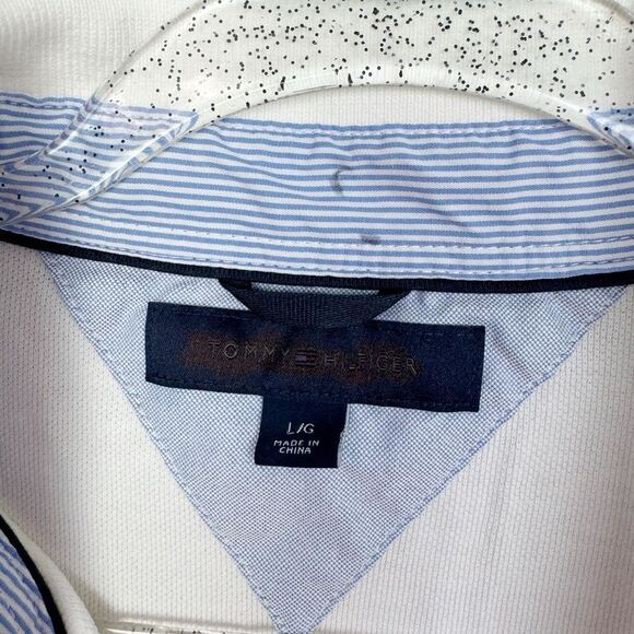 TOMMY HILFIGER | NEW White Polo Short Sleeve Shirt W/ Logo Men’s Size Large - Picture 7 of 9